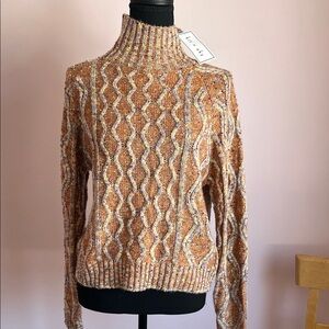 NWT Kit & Sky Women's Cable Knit Sweater - Orange